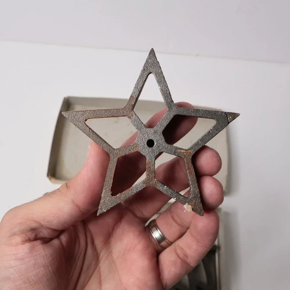 VTG Christmas‎ Rosette Iron Set Cast Iron Star Tree Candy Cane 14